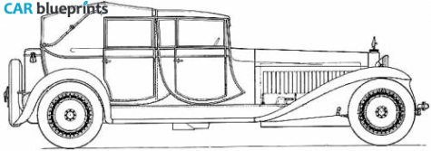 1931 Bugatti T41 Royale Doctor Fuchs Weinberger Berline de Voyage Phaeton blueprint