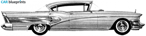 1958 Buick Roadmaster 75R Riviera Hardtop Sedan blueprint