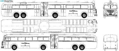 1955 Bussing 6500T Gelenkbus Bus blueprint