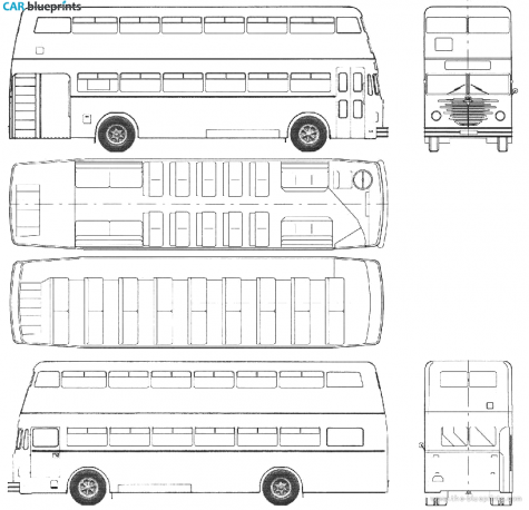 1951 Bussing BU D-2U 51 BVG Berlin Double Decker Bus blueprint