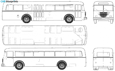 1955 Bussing BU E2 U55 BVG Berlin Stadtlinienbus Bus blueprint