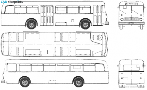 1964 Bussing E2U 64 BVG Berlin Bus blueprint