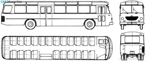 1961 Bussing Uberland Linienbus Senator 13R Bus blueprint