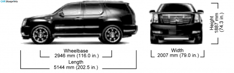 2007 Cadillac Escalade SUV blueprint