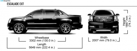 2007 Cadillac Escalade EXT SUT Pick-up blueprint