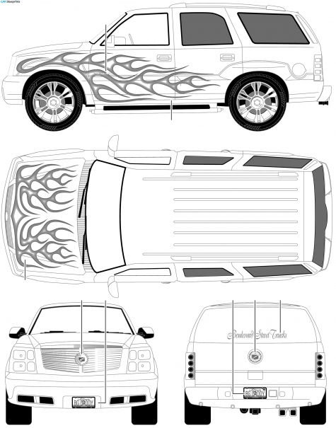 1999 Cadillac Escalade SUV blueprint