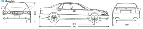 1998 Cadillac Seville Sedan blueprint