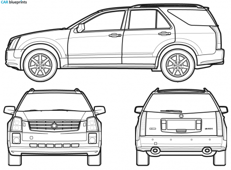 2007 Cadillac SRX SUV blueprint