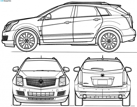 2010 Cadillac SRX SUV blueprint