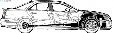 2005 Cadillac STS Sedan blueprint