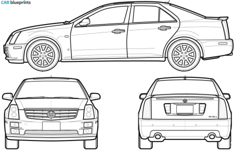 2007 Cadillac STS Sedan blueprint