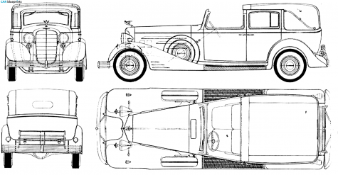 1933 Cadillac V16 Fleetwood Phaeton blueprint