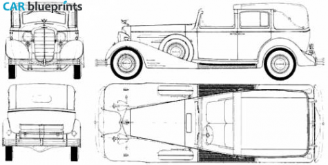 1933 Cadillac V16 Town Car Phaeton blueprint