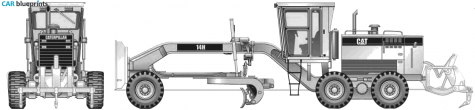 Caterpillar 14H Global Motor Grader Tractor blueprint