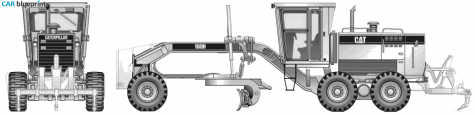 Caterpillar 160H Global Motor Grader Tractor blueprint