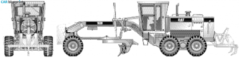 Caterpillar 163H Global Motor Grader Tractor blueprint