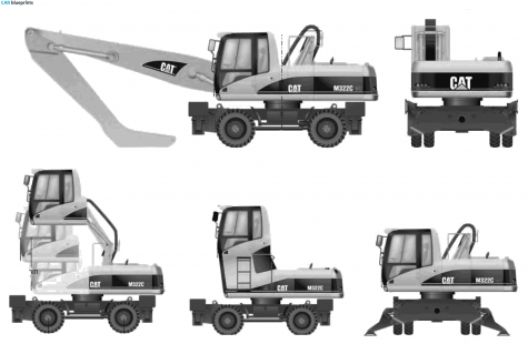 Caterpillar 322C MH Tractor blueprint