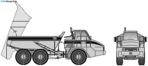 Caterpillar 725 Ariculated Truck blueprint