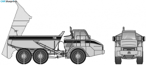 Caterpillar 730 Ariculated Truck blueprint