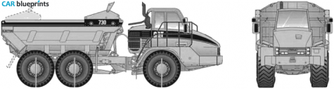 Caterpillar 730 Ejector Ariculated Truck blueprint