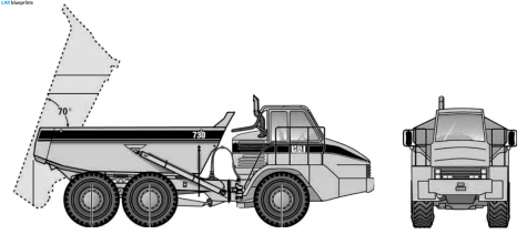 Caterpillar 730 Truck blueprint