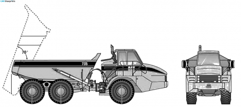 Caterpillar 735 Truck blueprint