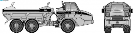 Caterpillar 740 Ejector Truck blueprint