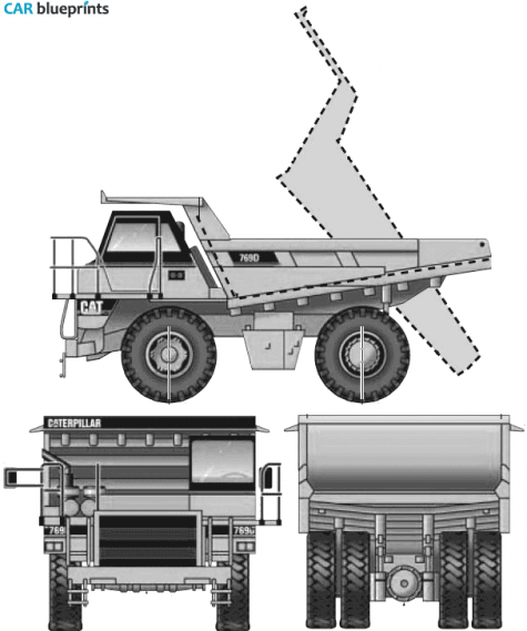 Caterpillar 769D Off Highway Truck blueprint