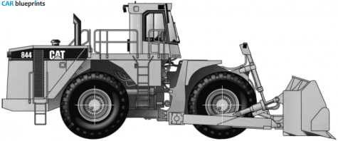 Caterpillar 844 Wheel Dozer Tractor blueprint