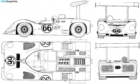 1967 Chaparral 2E Roadster blueprint