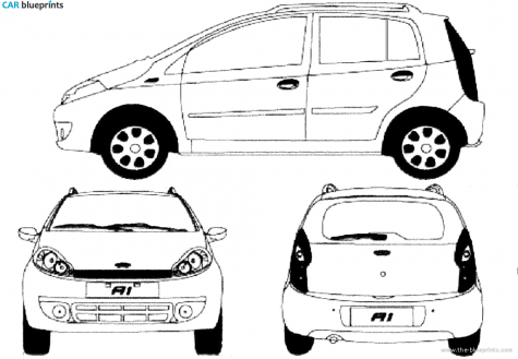 2009 Chery A1 Hatchback blueprint