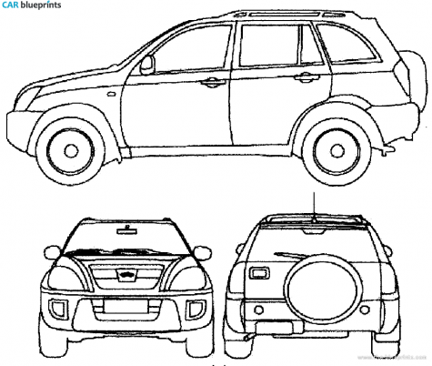 2010 Chery Tiggo SUV blueprint