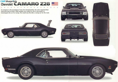 1968 Chevrolet Camaro Z28 Coupe blueprint