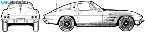 1963 Chevrolet Corvette C2 Stingray Coupe blueprint