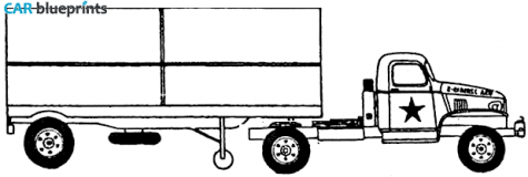 1943 Chevrolet 4x4 Semi Trailer Truck blueprint