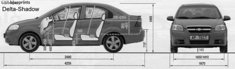 2007 Chevrolet Aveo Sedan blueprint