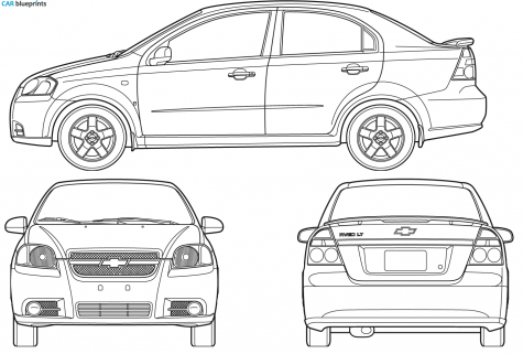 2007 Chevrolet Aveo Sedan blueprint