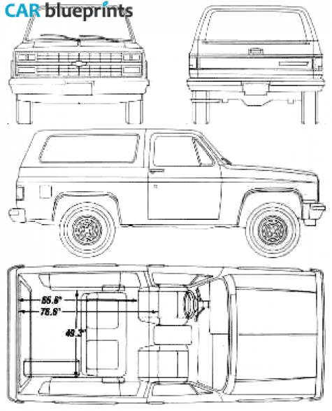 1990 Chevrolet Blazer SUV blueprint