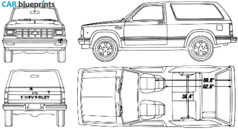 1990 Chevrolet S-10 2-door Wagon blueprint