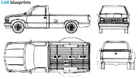 1990 Chevrolet C/K Regular Cab Long Box Pick-up blueprint