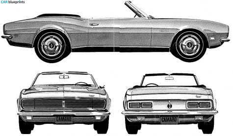 1968 Chevrolet Camaro Convertible Cabriolet blueprint