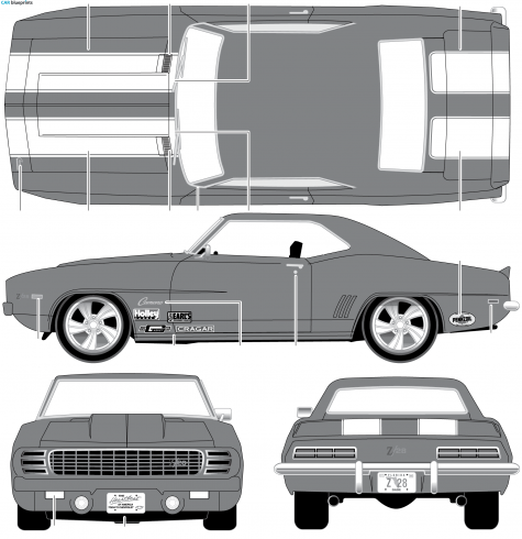 1969 Chevrolet Camaro Z-28 Coupe blueprint