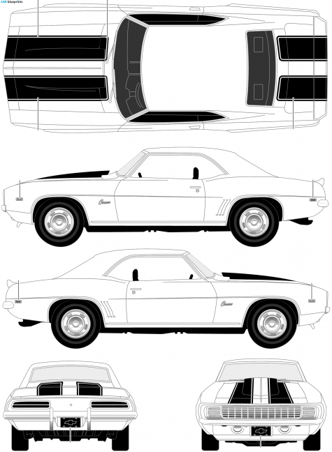 1969 Chevrolet Camaro Z-28 SS Coupe blueprint