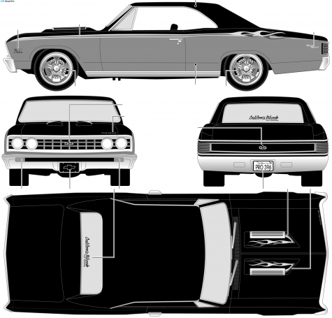 1967 Chevrolet Chevelle SS 396 Coupe blueprint