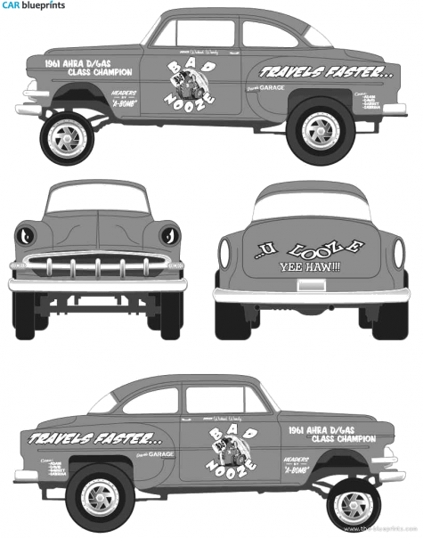 1954 Chevrolet Chevy Gasser Coupe blueprint