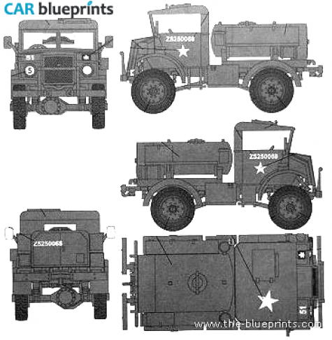 Chevrolet CMP C15A Cab No13 Water Tanker Truck blueprint