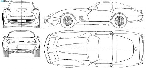 1973 Chevrolet Corvette C3 Coupe blueprint