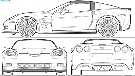 2009 Chevrolet Corvette C6 ZR1 Coupe blueprint