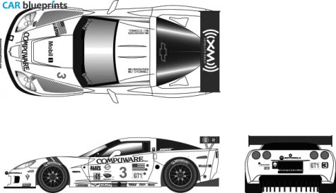 2007 Chevrolet Corvette C6 R Coupe blueprint