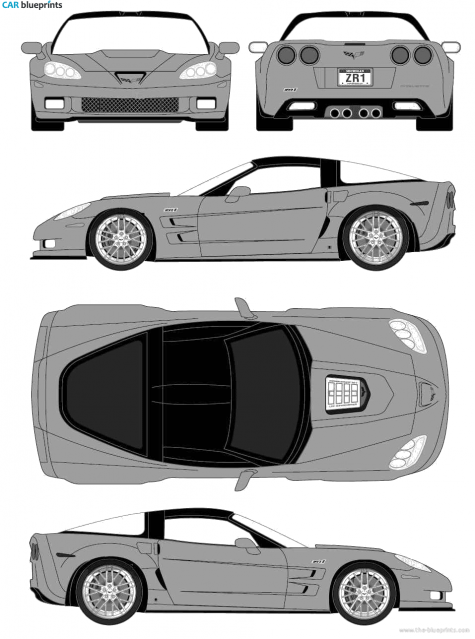 2008 Chevrolet Corvette C6 ZR-1 Coupe blueprint